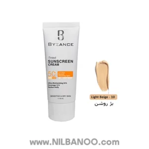 کرم ضد آفتاب رنگی SPF50 بیزانس با شماره 10 مناسب پوست های خشک و حساس
