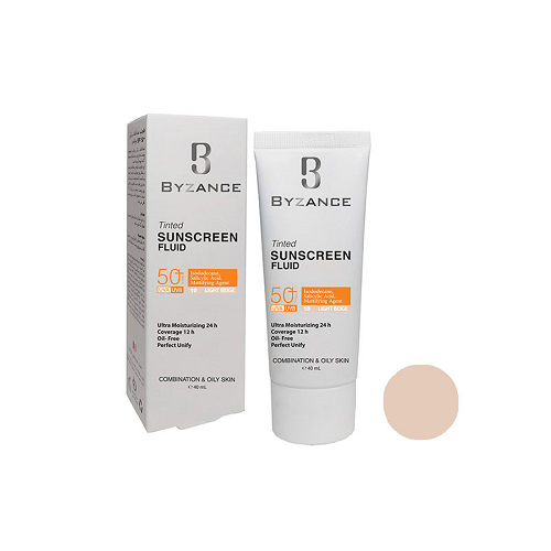 ضد آفتاب رنگی +SPF 50 پوست چرب بیزانس شماره 10 | 40 میل