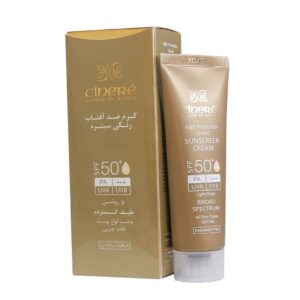 کرم ضد افتاب رنگی سینره SPF50 بژ روشن حجم 50 میل